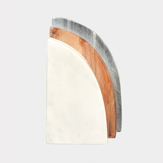 DEMI MARBLE WOOD BOOKEND