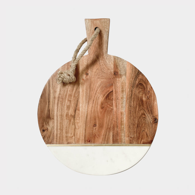 LEIGH ROUND MARBLE WOOD BOARD