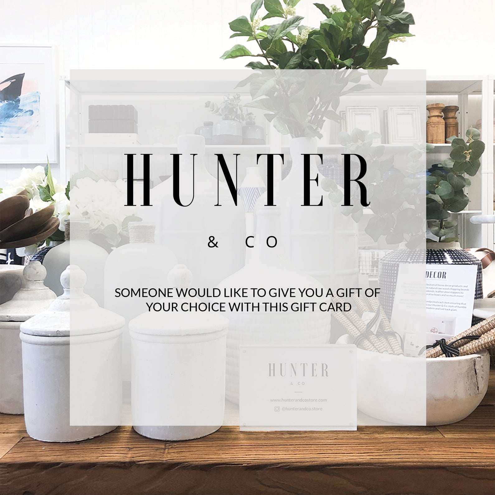 E-GIFT CARDS - HUNTER & CO.