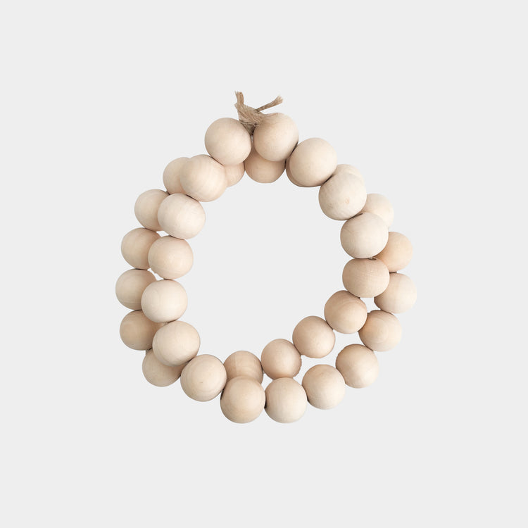 WHITE WASHED NATURAL WOODEN BEADS